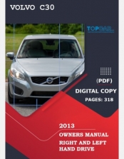 VOLVO C30 2013 OWNERS MANUAL